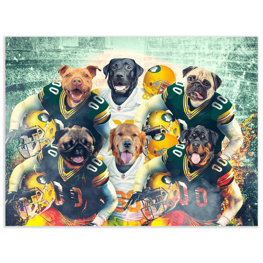 Póster personalizado para 6 mascotas &quot;Green Bay Doggos&quot;