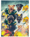 'Green Bay Doggos' Personalized 4 Pet Blanket