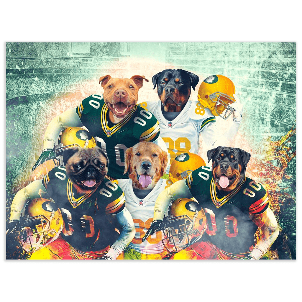 Póster personalizado de 5 mascotas &quot;Green Bay Doggos&quot;