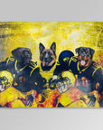 Manta personalizada para 3 mascotas "Michigan Doggos"