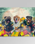 Manta personalizada para 3 mascotas "Green Bay Doggos"