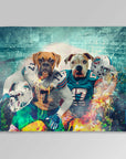 Manta personalizada para dos mascotas 'Miami Doggos'