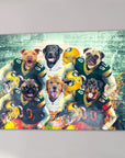 'Green Bay Doggos' Personalized 6 Pet Canvas