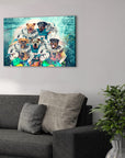 'Miami Doggos' Personalized 5 Pet Canvas