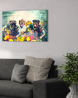 'Green Bay Doggos' Personalized 3 Pet Canvas