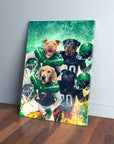 'New York Jet-Doggos' Personalized 4 Pet Canvas