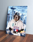 Lienzo personalizado para mascotas 'Seattle Mariners Doggos'