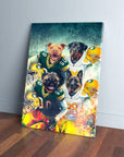 'Green Bay Doggos' Personalized 4 Pet Canvas