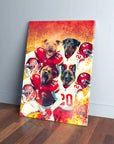 'Kansas City Doggos' Personalized 4 Pet Canvas