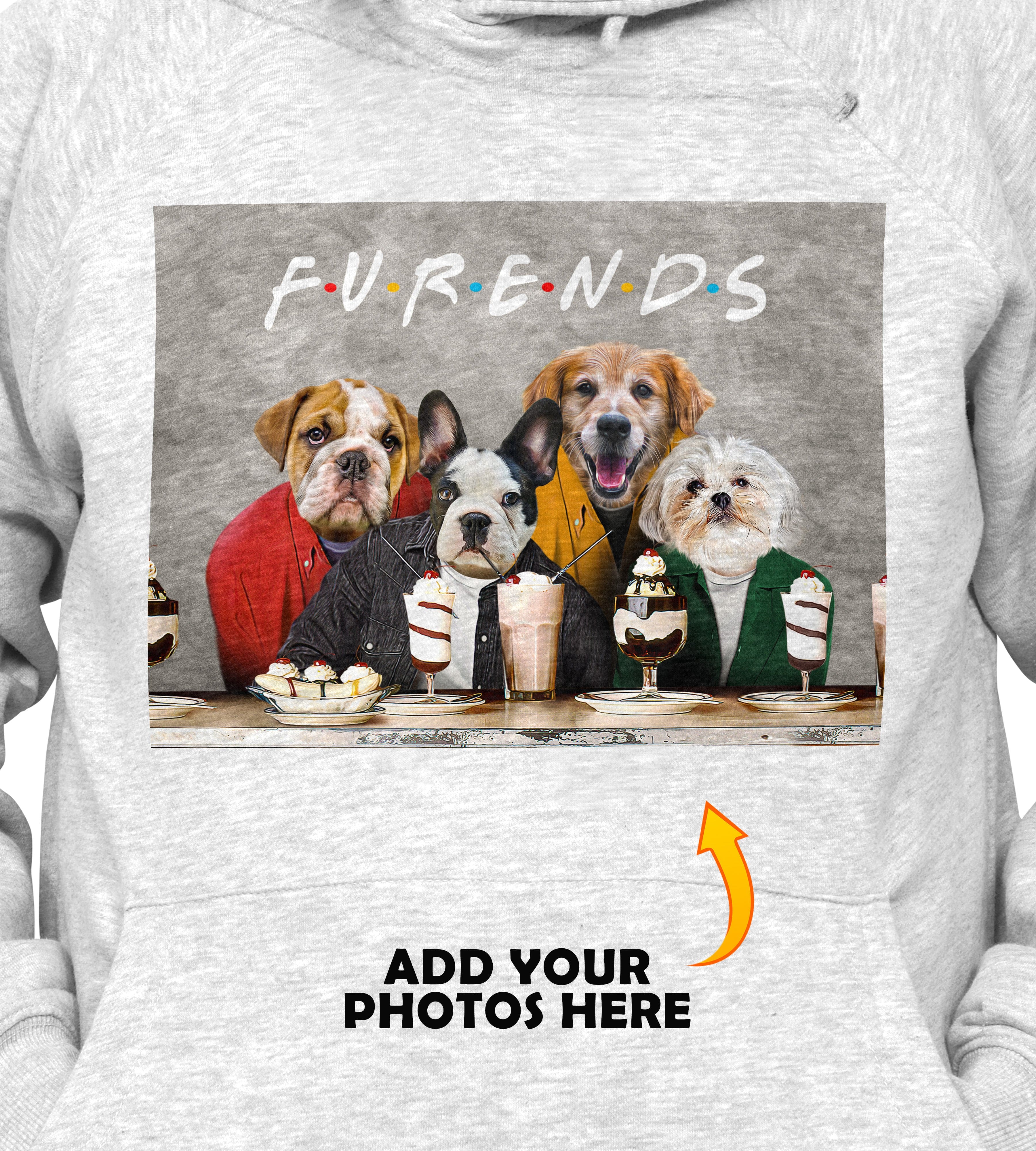 Sudadera con capucha personalizada para 4 mascotas &#39;Furends&#39;