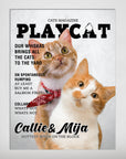 'Playcat' Personalized 2 Pet Poster