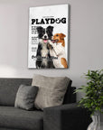 'Playdog' Personalized 2 Pet Canvas