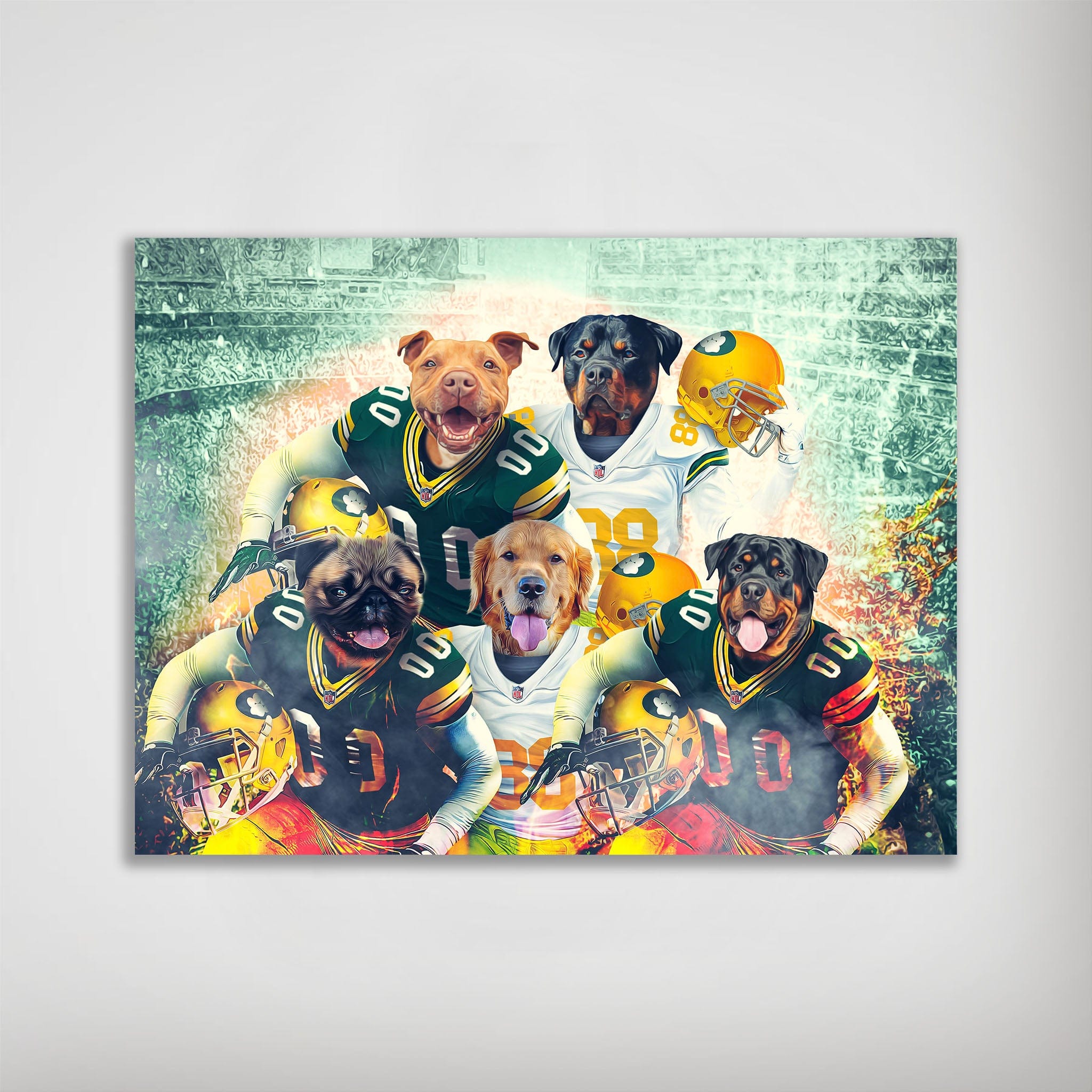 Póster personalizado de 5 mascotas &quot;Green Bay Doggos&quot;