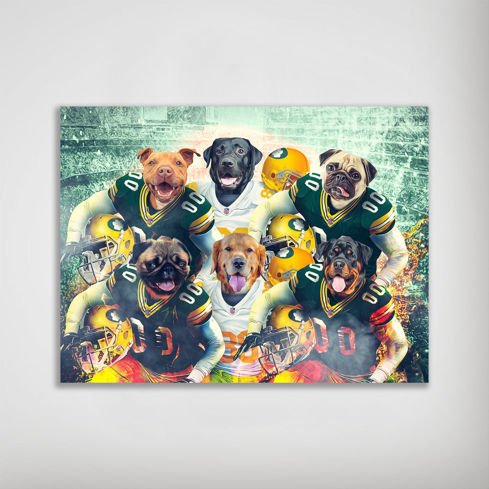 Póster personalizado para 6 mascotas &quot;Green Bay Doggos&quot;