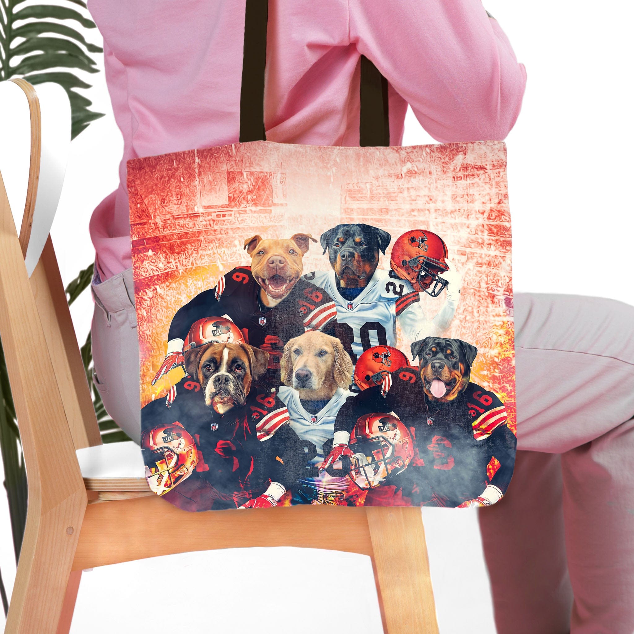 Bolsa de mano personalizada para 5 mascotas &#39;Cleveland Doggos&#39;