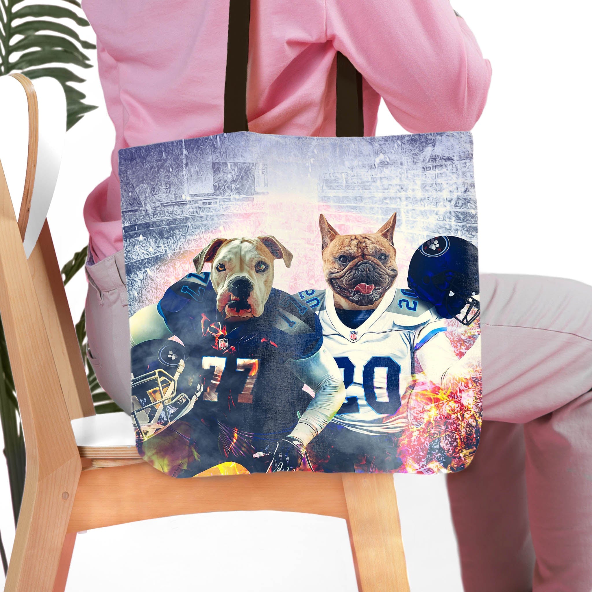 Bolsa de mano personalizada para dos mascotas &#39;Tennessee Doggos&#39;