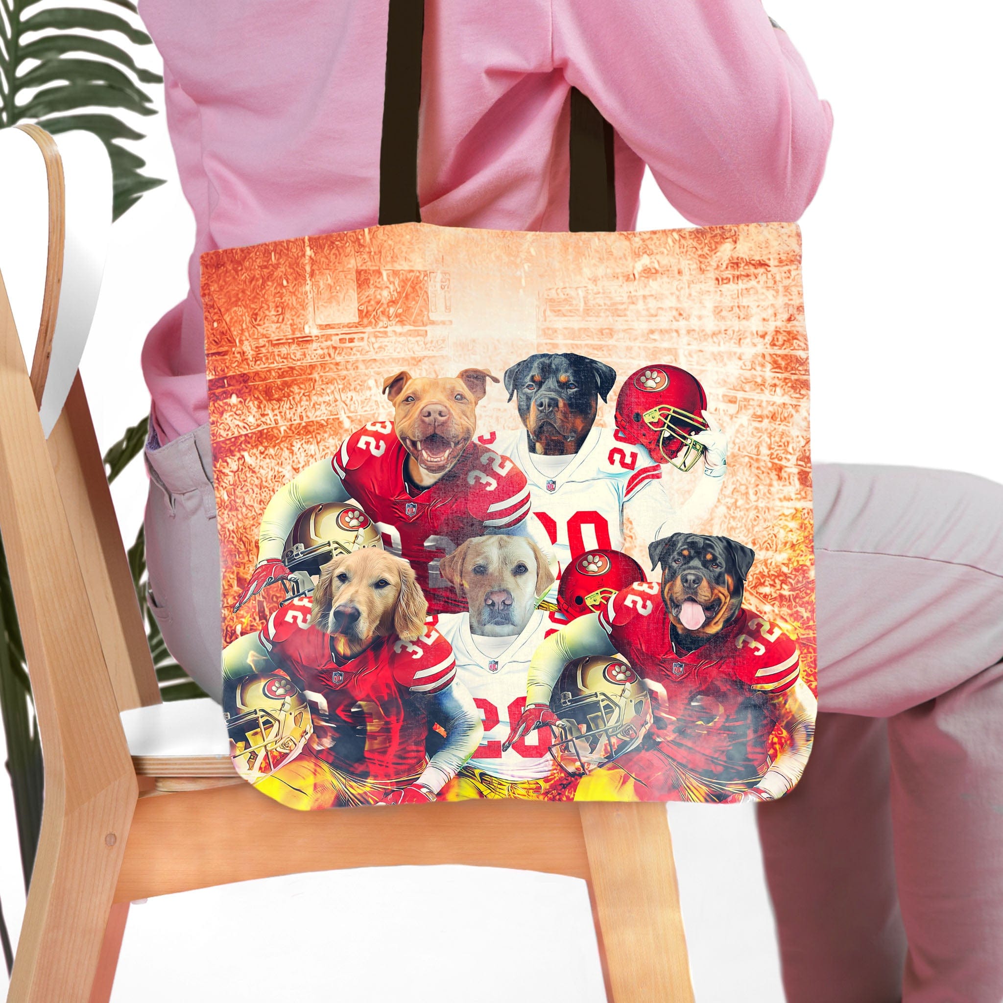 Bolsa de mano personalizada para 5 mascotas &#39;San Francisco 40Doggos&#39;