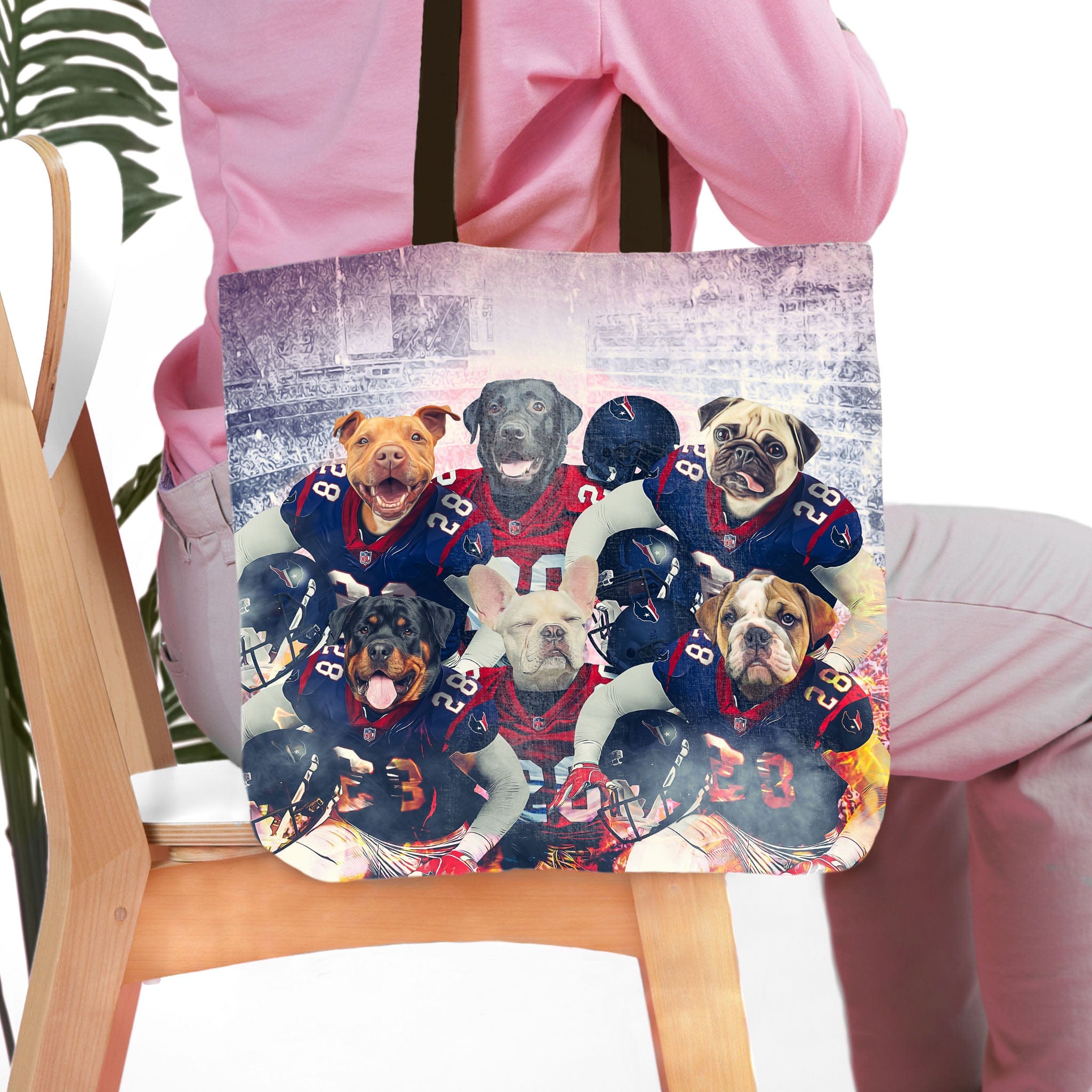 Bolsa de mano personalizada para 6 mascotas &#39;Houston Doggos&#39;