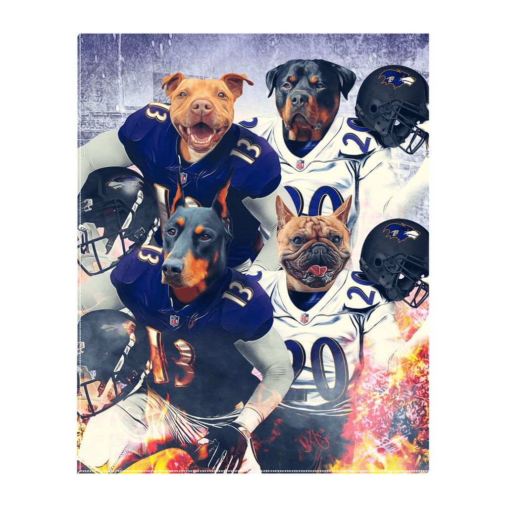 Lienzo personalizado de 4 mascotas de pie &#39;Baltimore Doggos&#39;