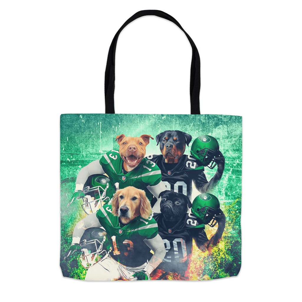 Bolsa de mano personalizada para 4 mascotas &#39;New York Jet-Doggos&#39;