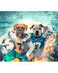 'Miami Doggos' Personalized 2 Pet Standing Canvas