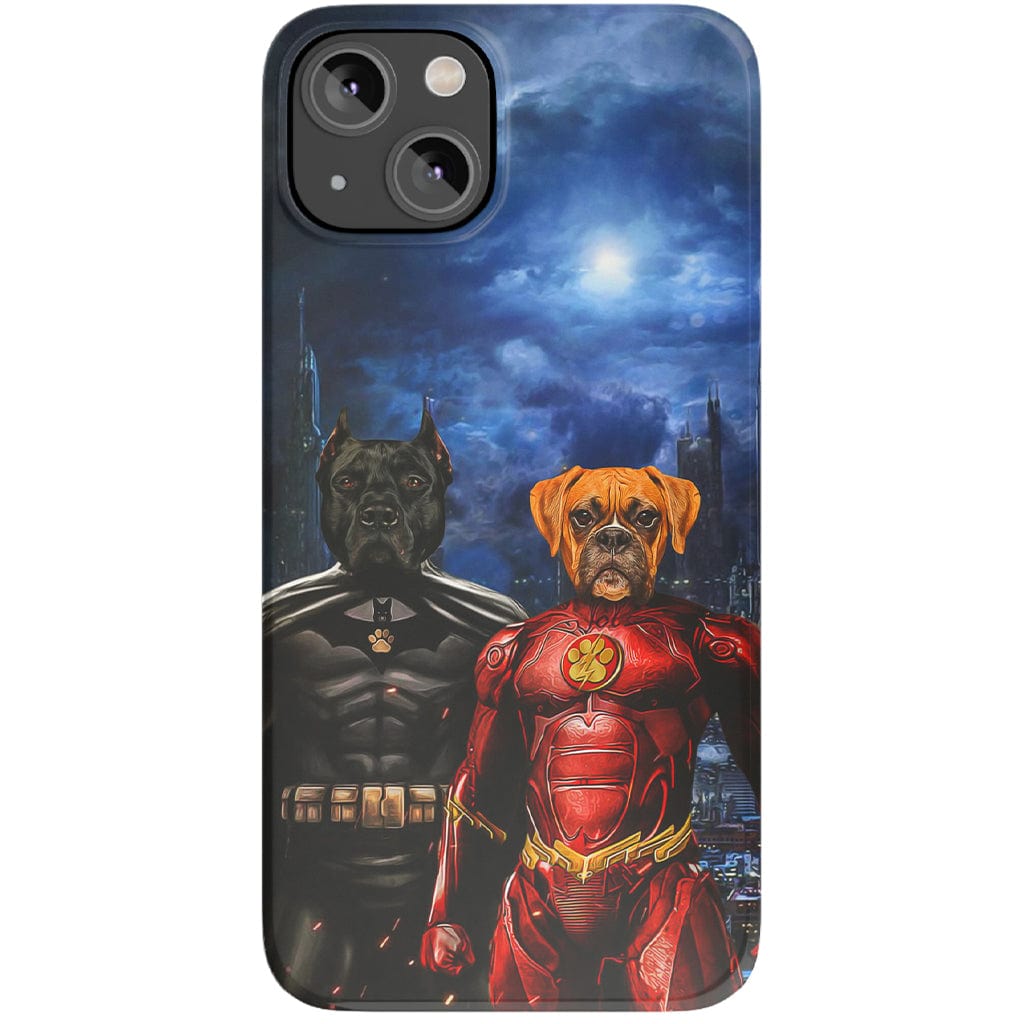 &#39;Batdog &amp; Flash Doggo&#39; Personalized 2 Pet Phone Case