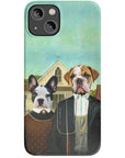 Funda personalizada para teléfono con 2 mascotas 'American Pawthic'