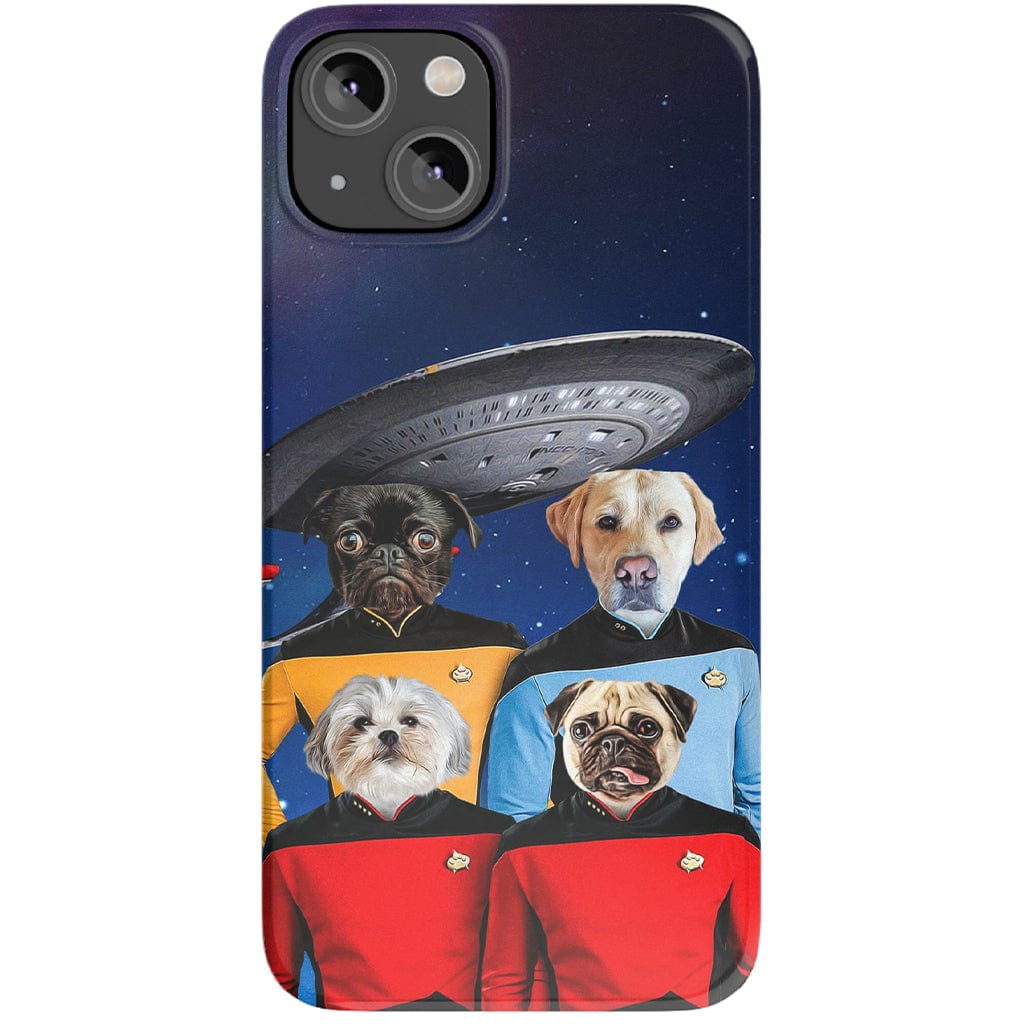 &#39;Doggo-Trek&#39; Funda personalizada para teléfono con 4 mascotas