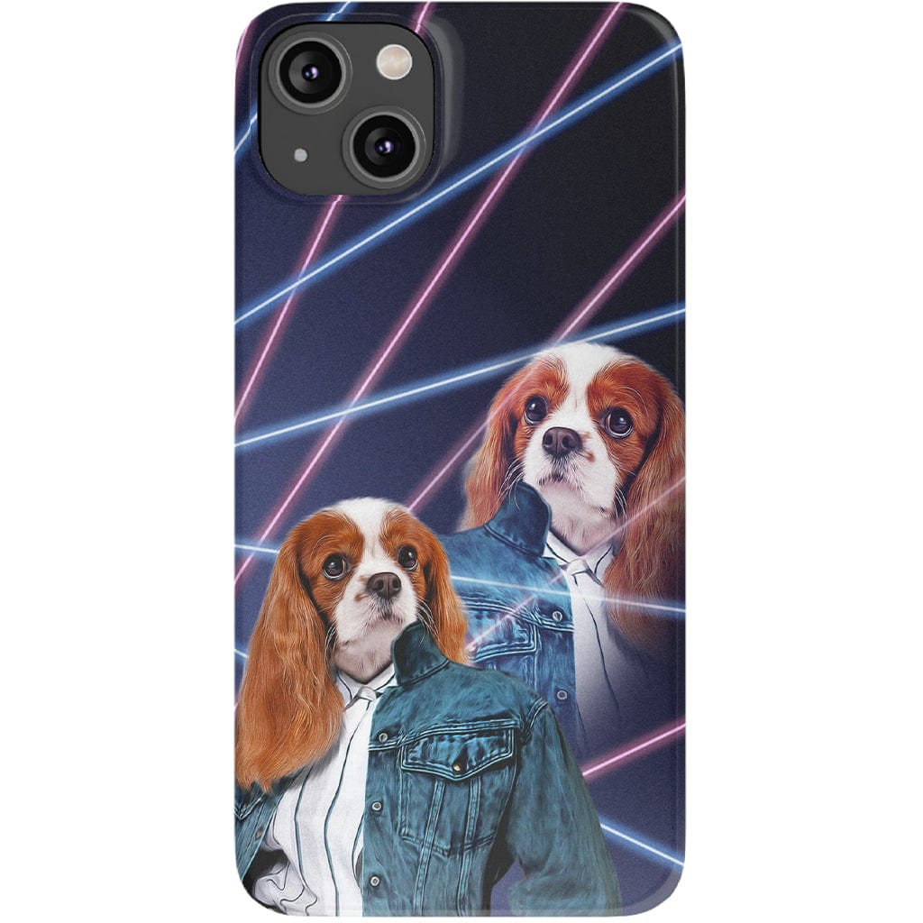 Funda personalizada para teléfono con mascota &#39;Lazer Portrait (femenino) de los años 80&#39;