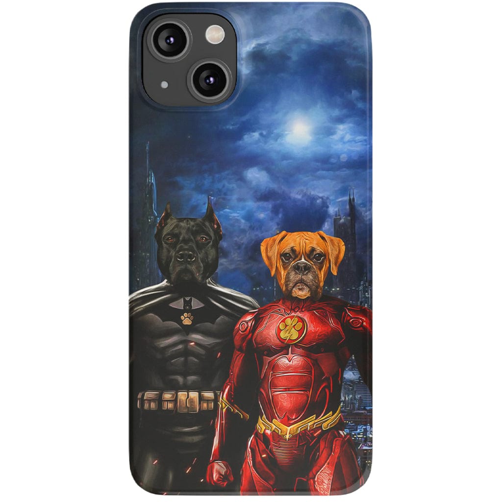 &#39;Batdog &amp; Flash Doggo&#39; Personalized 2 Pet Phone Case