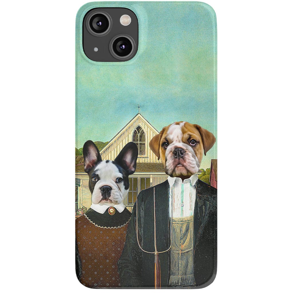 Funda personalizada para teléfono con 2 mascotas &#39;American Pawthic&#39;