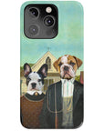 Funda personalizada para teléfono con 2 mascotas 'American Pawthic'