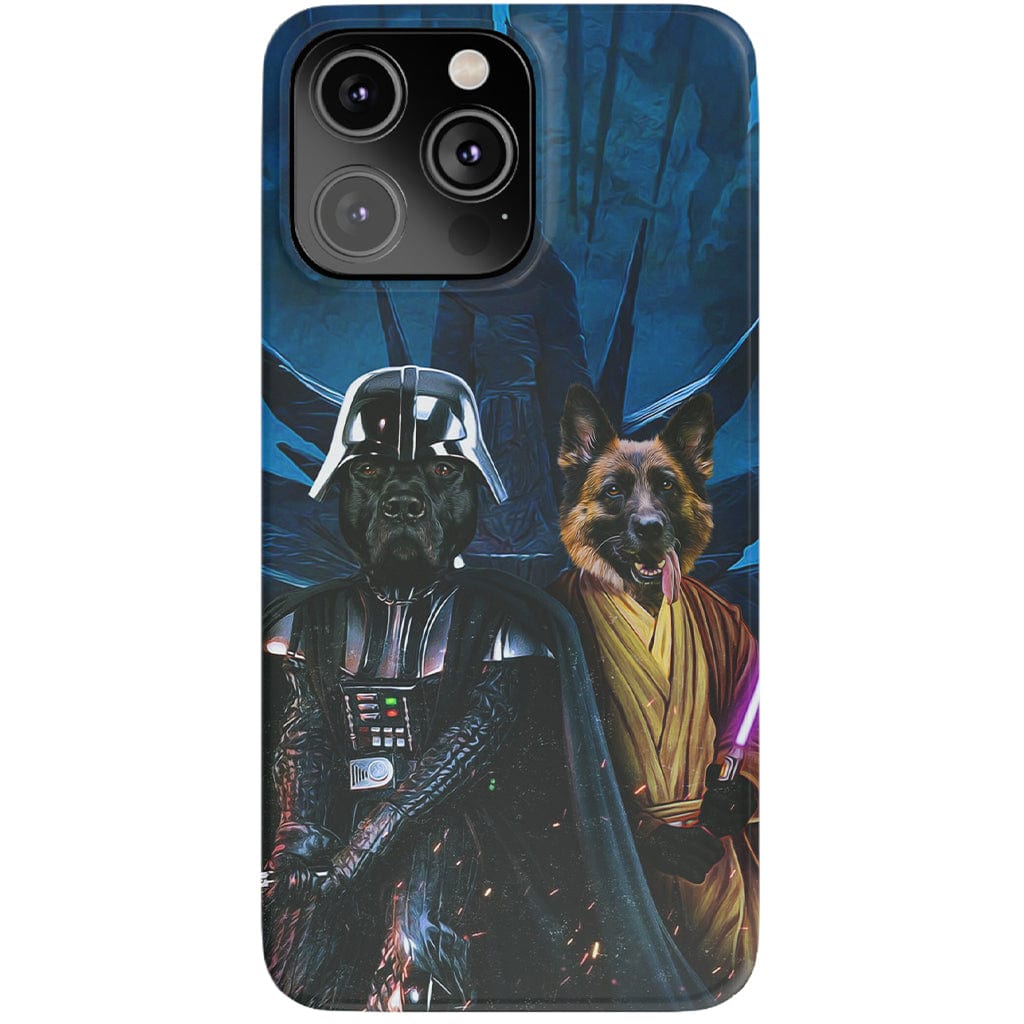 Funda personalizada para teléfono con 2 mascotas &#39;Darth Woofer &amp;amp; Jedi-Doggo&#39;