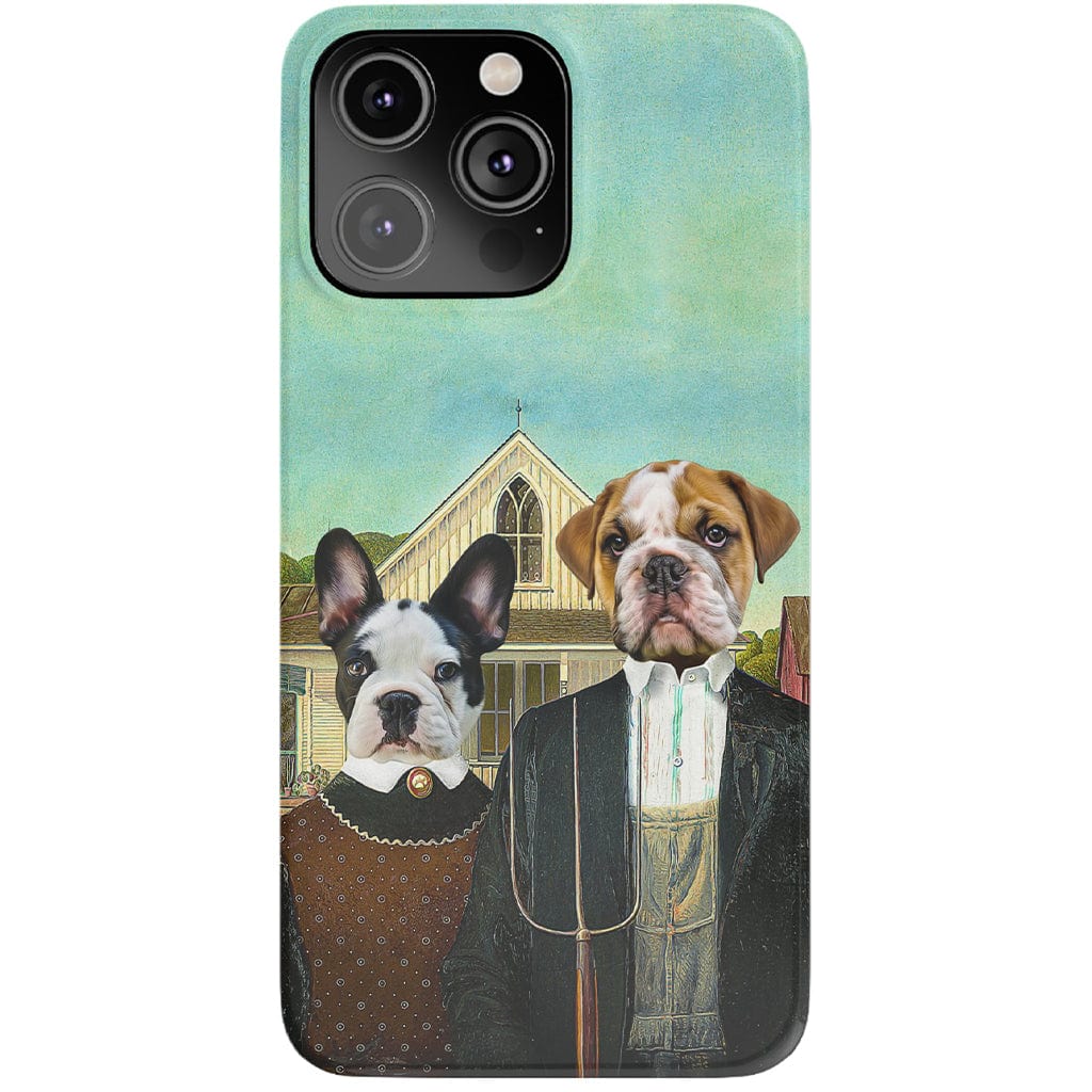 Funda personalizada para teléfono con 2 mascotas &#39;American Pawthic&#39;