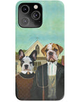 Funda personalizada para teléfono con 2 mascotas 'American Pawthic'