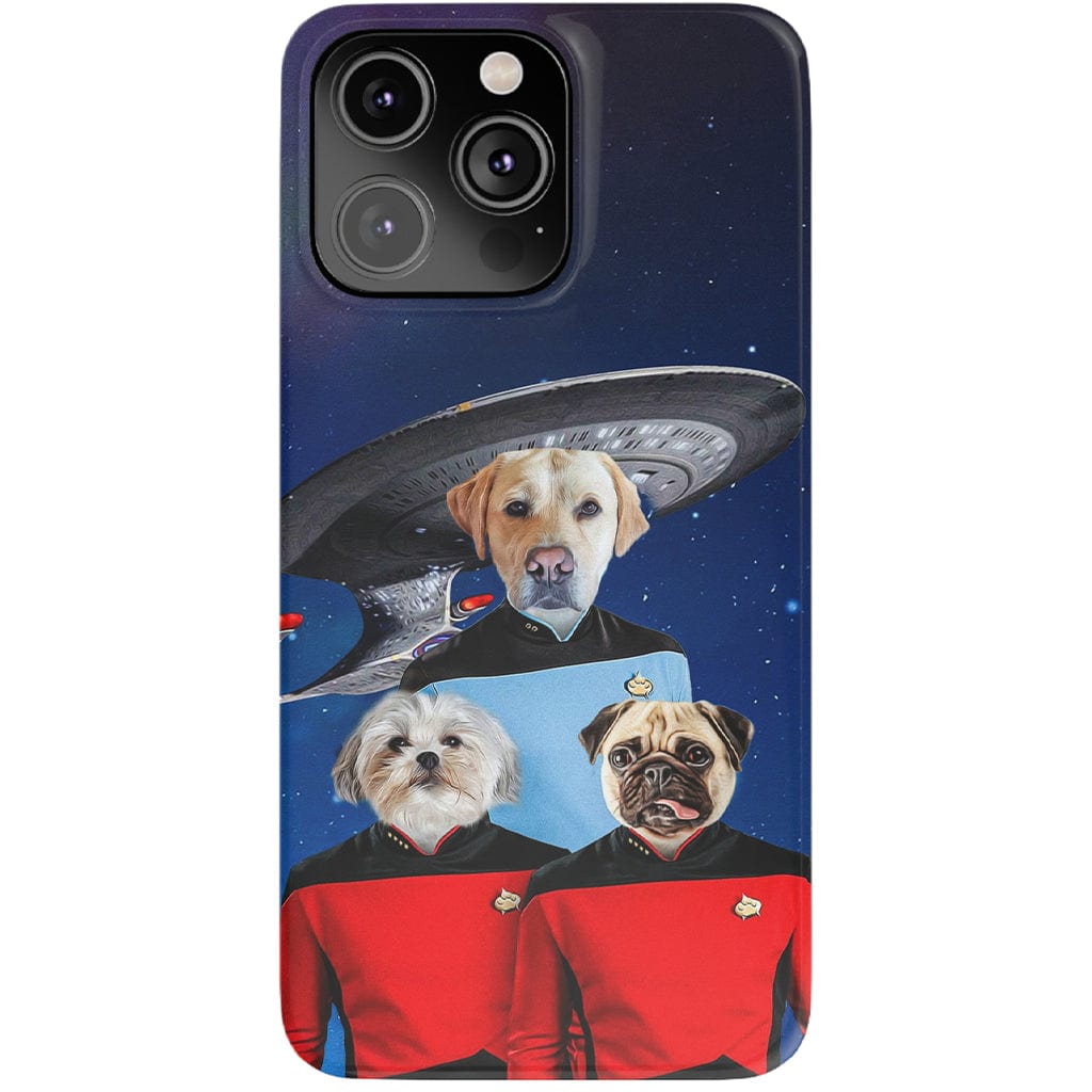 &#39;Doggo-Trek&#39; Funda personalizada para teléfono con 3 mascotas