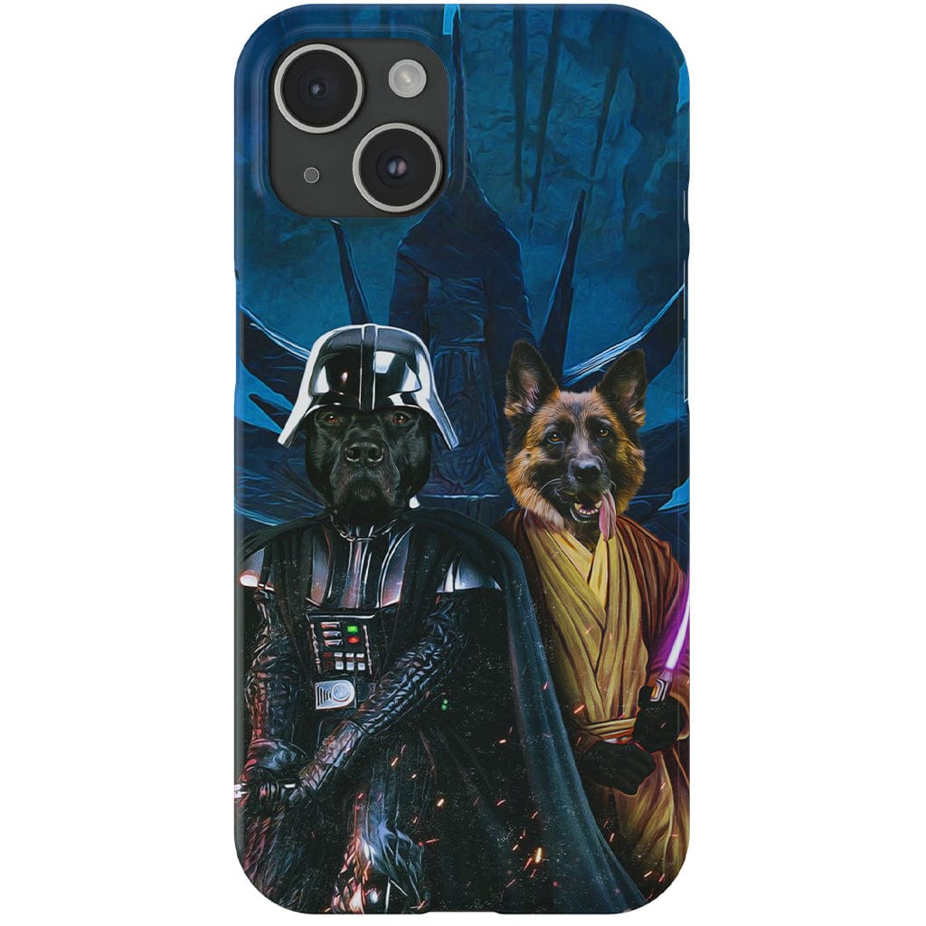 Funda personalizada para teléfono con 2 mascotas &#39;Darth Woofer &amp;amp; Jedi-Doggo&#39;