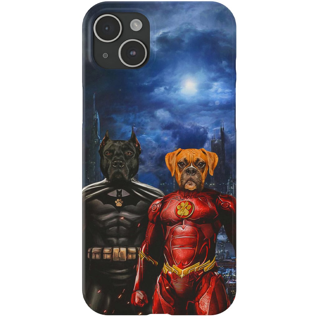 &#39;Batdog &amp; Flash Doggo&#39; Personalized 2 Pet Phone Case