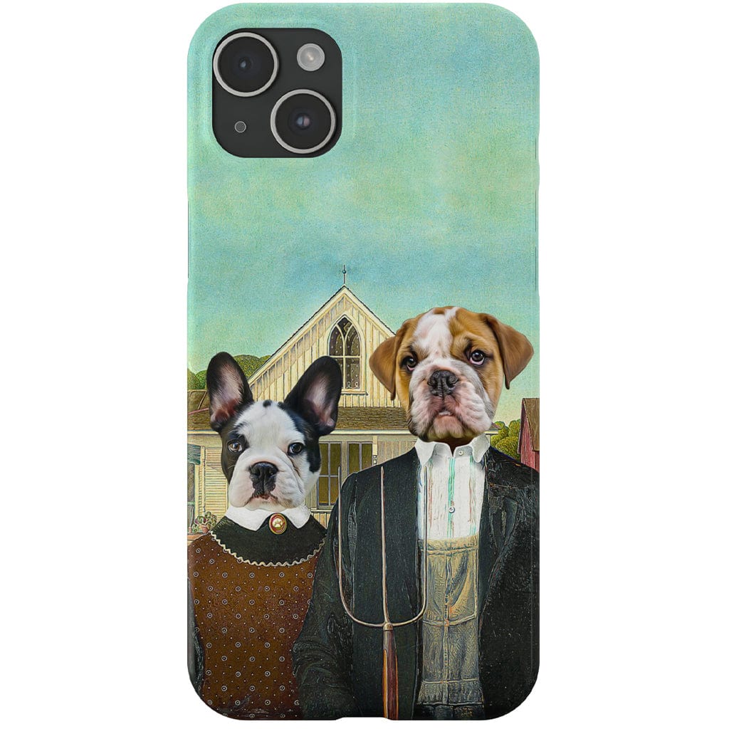 Funda personalizada para teléfono con 2 mascotas &#39;American Pawthic&#39;