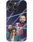 Funda para teléfono personalizada Lazer Portrait Pet (femenino)/humano (masculino) de los años 80