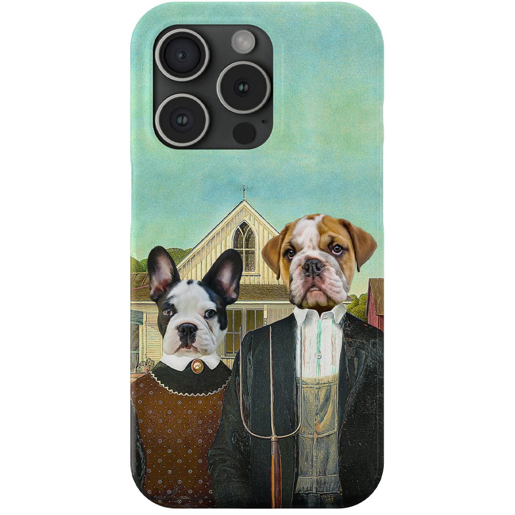 Funda personalizada para teléfono con 2 mascotas &#39;American Pawthic&#39;