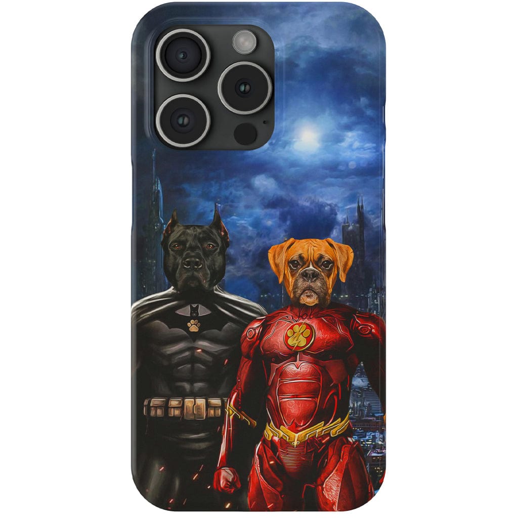 &#39;Batdog &amp; Flash Doggo&#39; Personalized 2 Pet Phone Case