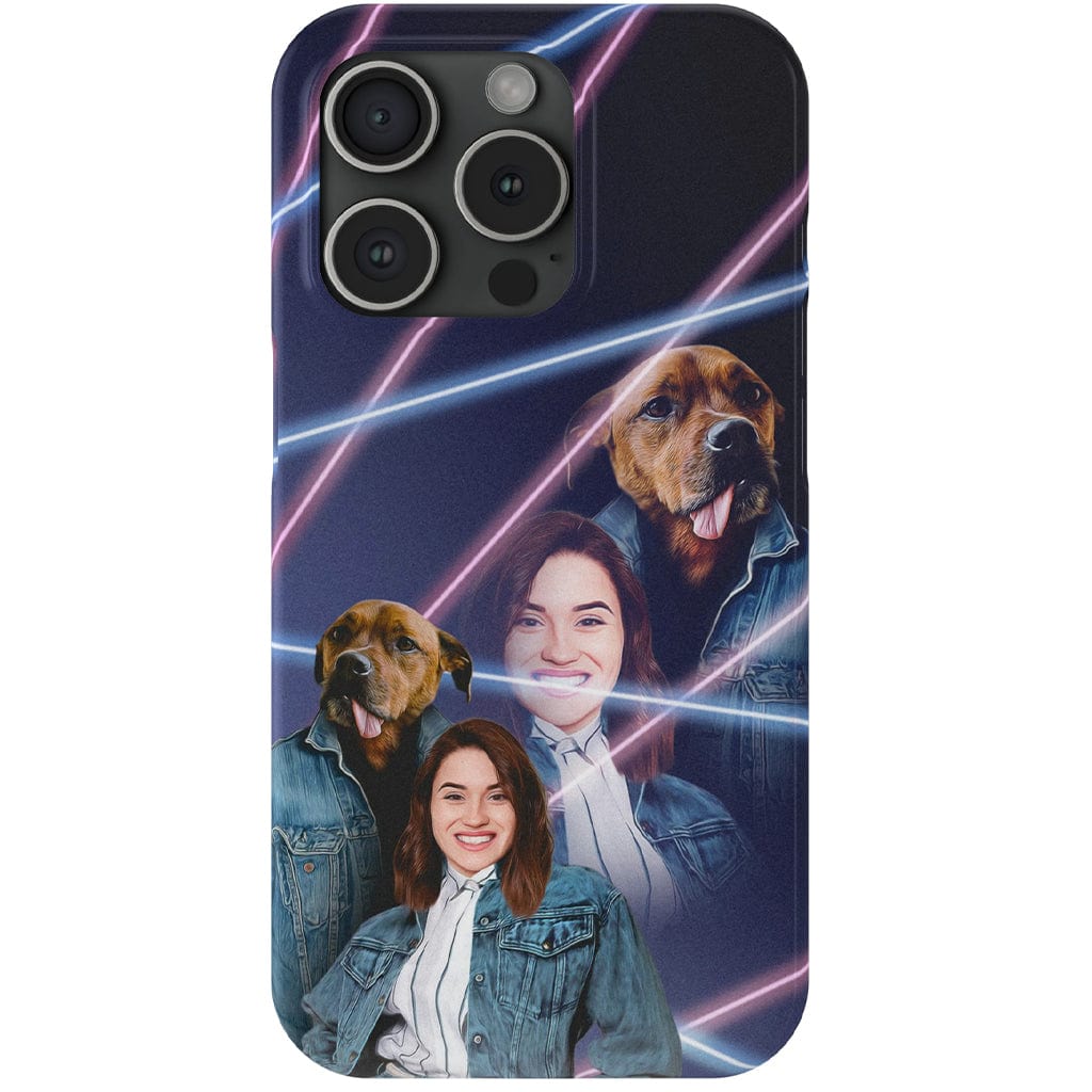 Funda para teléfono personalizada Lazer Portrait Pet (masculino)/humano (femenino) de los años 80