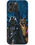 Funda personalizada para teléfono con 2 mascotas 'Darth Woofer &amp; Jedi-Doggo'