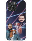 Funda para teléfono personalizada Lazer Portrait Pet (femenino)/humano (masculino) de los años 80