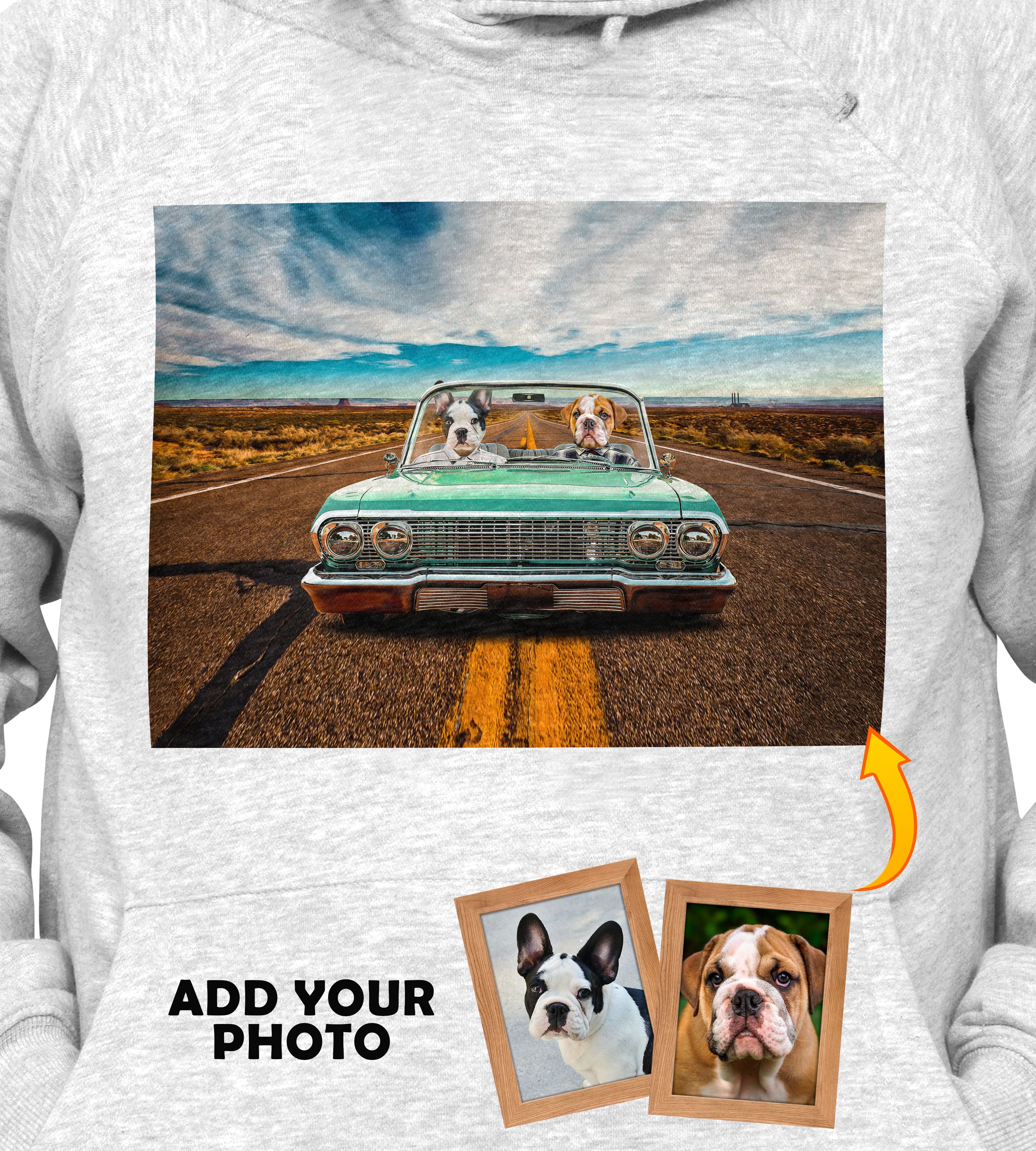 Sudadera con capucha personalizada para 2 mascotas &#39;The Lowrider&#39;