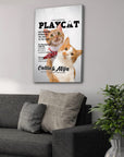 'Playcat' Personalized 2 Pet Canvas