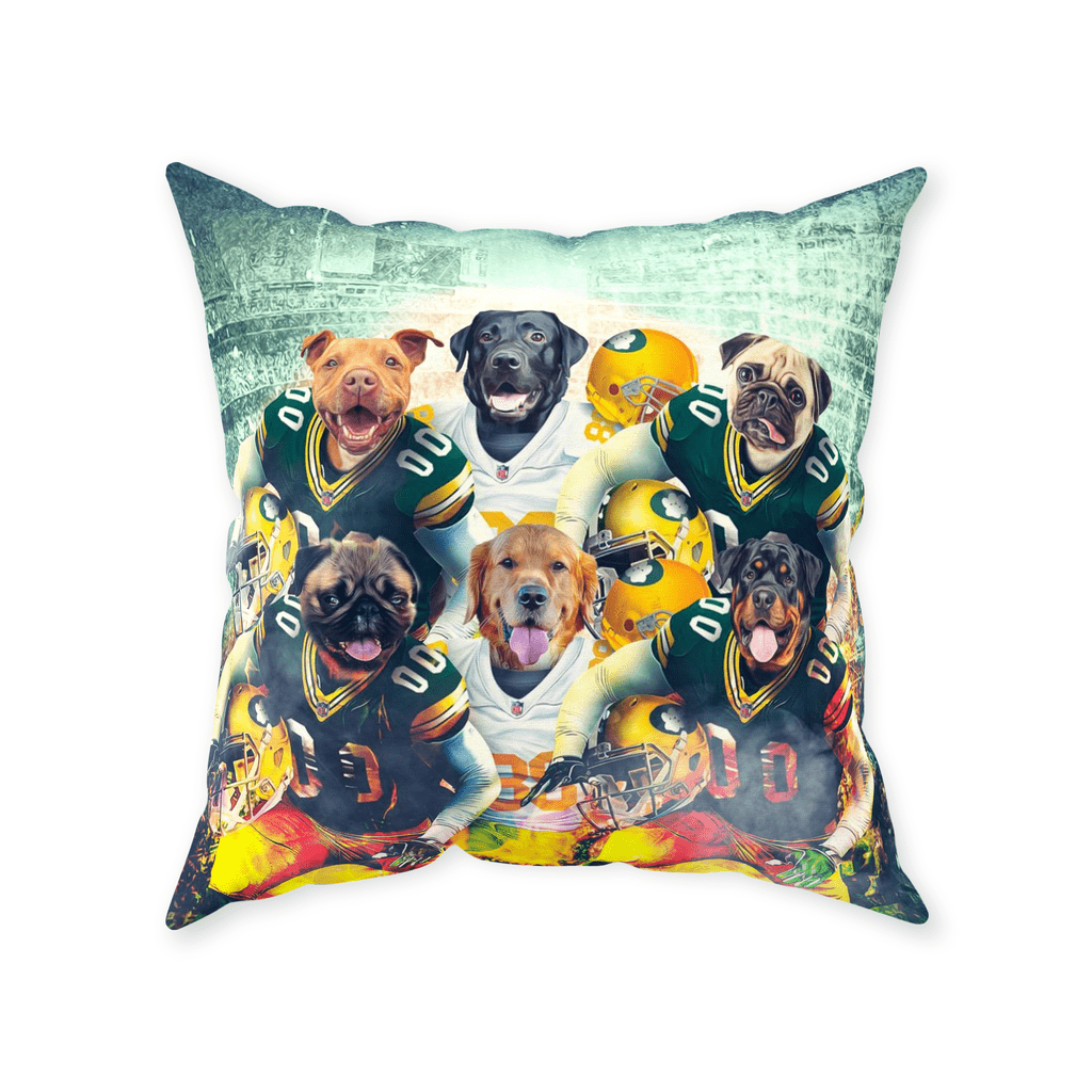 Cojín personalizado para 6 mascotas &quot;Green Bay Doggos&quot;