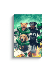 'New York Jet-Doggos' Personalized 4 Pet Canvas