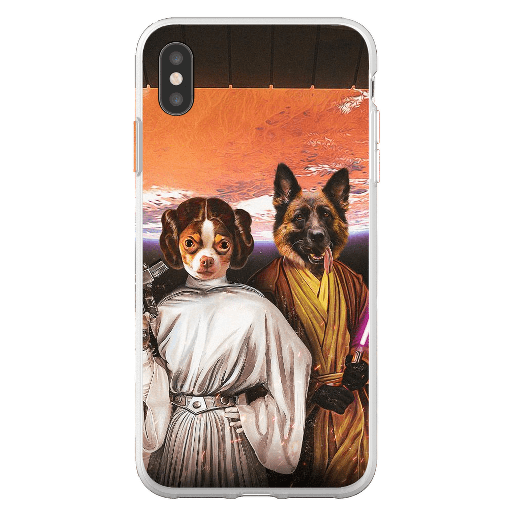 &#39;Princess Leidown &amp; Jedi-Doggo&#39; Personalized 2 Pet Phone Case